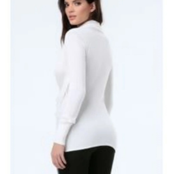 Bebe Crystal Cross Drape Sweater NWT Large - Picture 4 of 4